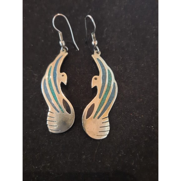 Soaring Birds ALIA Stone Inlay Earrings Mexico - Picture 2 of 6